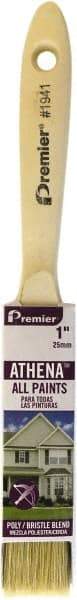 Premier Paint Roller - 1" Flat Polyester/Natural General Purpose Paint Brush - 2-1/4" Bristle Length, 5" Wood Beavertail Handle - A1 Tooling