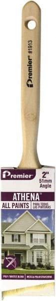 Premier Paint Roller - 2-1/2" Angled Polyester/Natural Angular Brush - 2" Bristle Length, 7" Wood Sash Handle - A1 Tooling