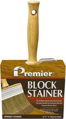 Premier Paint Roller - 6" Flat Polyester/Natural Stainer Brush - 3-1/4" Bristle Length, 5-1/4" Wood Threaded Wood Handle - A1 Tooling