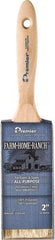 Premier Paint Roller - 2" Flat Polyester General Purpose Paint Brush - 2-1/2" Bristle Length, 5-1/2" Wood Beavertail Handle - A1 Tooling