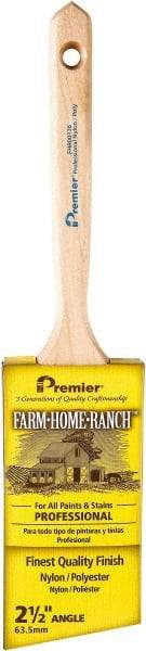 Premier Paint Roller - 2-1/2" Angled Nylon/Polyester Angular Brush - 3" Bristle Length, 7-1/4" Wood Sash Handle - A1 Tooling