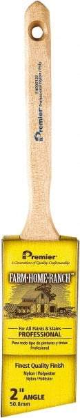 Premier Paint Roller - 2" Angled Nylon/Polyester Angular Brush - 2-3/4" Bristle Length, 7" Wood Sash Handle - A1 Tooling