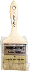 Premier Paint Roller - 3" Flat White China Bristle Varnish Brush - 2-1/4" Bristle Length, 5-1/2" Wood Beavertail Handle - A1 Tooling