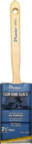 Premier Paint Roller - 2" Angled Polyester Angular Brush - 2-1/2" Bristle Length, 7-1/4" Wood Sash Handle - A1 Tooling