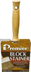 Premier Paint Roller - 4" Flat Polyester/Natural Stainer Brush - 3" Bristle Length, 5-1/4" Wood Threaded Wood Handle - A1 Tooling