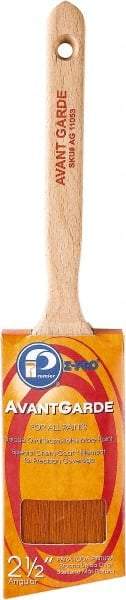 Premier Paint Roller - 2-1/2" Oval/Angle Polyester Sash Brush - 3" Bristle Length, 7" Wood Sash Handle - A1 Tooling