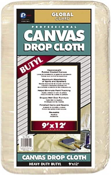 Premier Paint Roller - Heavy Weight Canvas Drop Cloth - 12' x 9', 1 mil Thick, Off White - A1 Tooling