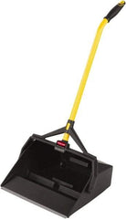 Rubbermaid - 16-7/8" Wide x 29" Deep x 12" High Handheld Dustpan - Plastic Body, 27" Handle, Black - A1 Tooling