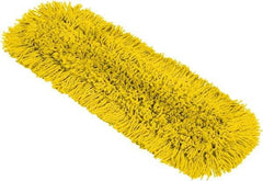 Rubbermaid - 25-1/4" Long x 5-1/2" Wide Cotton Blend Dust Mop Pad - Hook & Loop, Yellow, Rectangular Head, Launderable - A1 Tooling