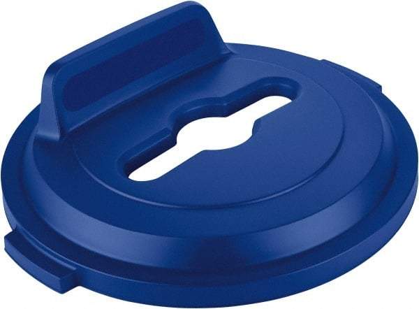 Rubbermaid - Round Lid for Use with 32 Gal Round Recycle Containers - Blue, Polyethylene, For Brute Trash Cans - A1 Tooling