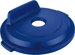 Rubbermaid - Round Lid for Use with 32 Gal Round Recycle Containers - Blue, Polyethylene, For Brute Trash Cans - A1 Tooling