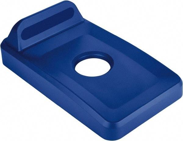 Rubbermaid - Rectangle Lid for Use with 23 Gal Rectangular Recycle Containers - Blue, Polypropylene, For Slim Jim Trash Cans - A1 Tooling