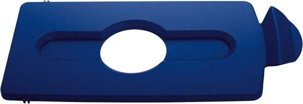 Rubbermaid - Rectangle Lid for Use with 23 Gal Rectangular Recycle Containers - Blue, Polypropylene, For Slim Jim Trash Cans - A1 Tooling