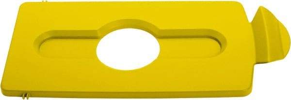 Rubbermaid - Rectangle Lid for Use with 23 Gal Rectangular Recycle Containers - Yellow, Polypropylene, For Slim Jim Trash Cans - A1 Tooling