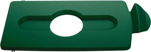 Rubbermaid - Rectangle Lid for Use with 23 Gal Rectangular Recycle Containers - Green, Polypropylene, For Slim Jim Trash Cans - A1 Tooling