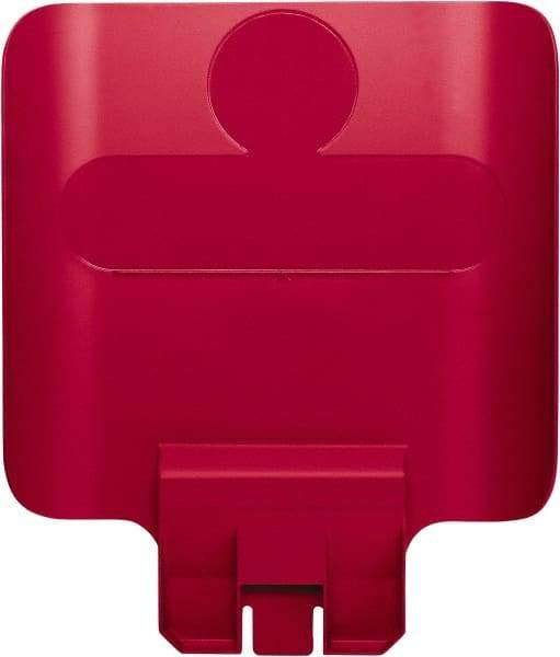 Rubbermaid - Square Lid for Use with 23 Gal Rectangular Recycle Containers - Red, Polypropylene, For Slim Jim Trash Cans - A1 Tooling