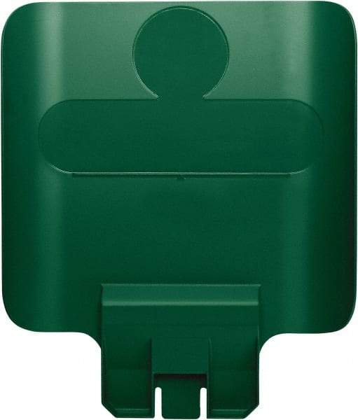 Rubbermaid - Square Lid for Use with 23 Gal Rectangular Recycle Containers - Green, Polypropylene, For Slim Jim Trash Cans - A1 Tooling