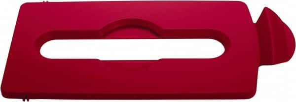 Rubbermaid - Rectangle Lid for Use with 23 Gal Rectangular Recycle Containers - Red, Polypropylene, For Slim Jim Trash Cans - A1 Tooling