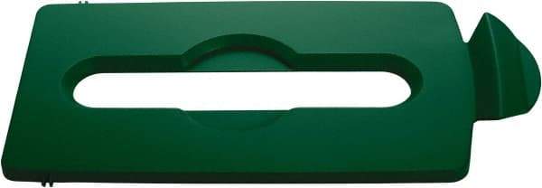 Rubbermaid - Rectangle Lid for Use with 23 Gal Rectangular Recycle Containers - Green, Polypropylene, For Slim Jim Trash Cans - A1 Tooling