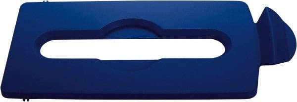 Rubbermaid - Rectangle Lid for Use with 23 Gal Rectangular Recycle Containers - Blue, Polypropylene, For Slim Jim Trash Cans - A1 Tooling