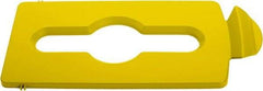 Rubbermaid - Rectangle Lid for Use with 23 Gal Rectangular Recycle Containers - Yellow, Polypropylene, For Slim Jim Trash Cans - A1 Tooling