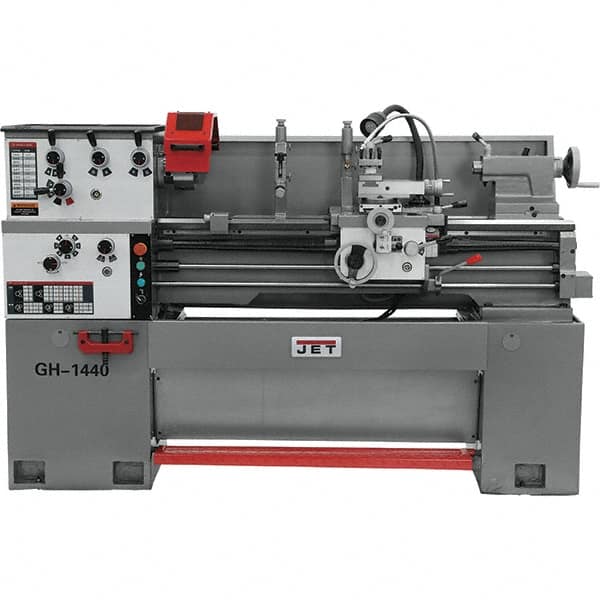 Jet - 14" Swing, 40" Between Centers, 230 Volt, Single Phase Bench Lathe - 5MT Taper, 3 hp, 40 to 1,800 RPM, 1-1/2" Bore Diam, 30" Deep x 56-1/2" High x 74.8" Long - A1 Tooling