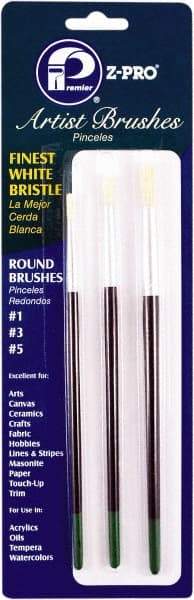 Premier Paint Roller - #1, #3, #5 Bristle Artist's Paint Brush - 1/2, 9/16, 7/8" Bristle Length, 6" Wood Handle - A1 Tooling