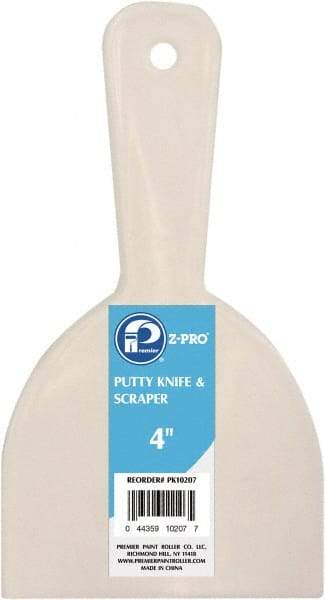 Premier Paint Roller - Stiff Plastic Beveled Scraper - 4" Blade Width x 3-1/2" Blade Length, 3-1/2" Long Straight Plastic Handle - A1 Tooling