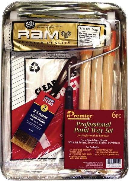 Premier Paint Roller - 0.3333" Nap, Wall Paint Roller Set - 10" Wide, Steel Frame, Includes Paint Tray, Roller Cover & Frame - A1 Tooling