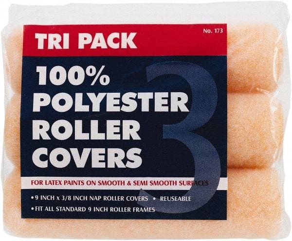 Premier Paint Roller - 3/8" Nap, 9" Wide Paint Roller Cover - Smooth Texture, Polyester - A1 Tooling