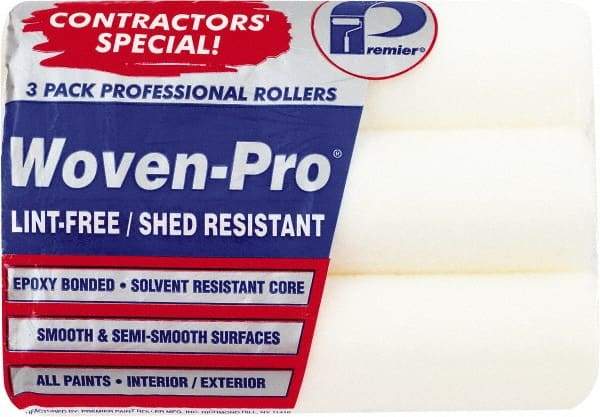 Premier Paint Roller - 3/8" Nap, 9" Wide Paint Roller Cover - Semi-Smooth Texture, Woven & Polyester - A1 Tooling