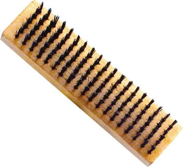 Premier Paint Roller - Steel Surface Preparation Wire Brush - 1" Bristle Length, 2-1/2" Wide, 6" OAL, Wood Block, Straight Wood Handle - A1 Tooling