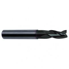 9/16 Dia. x 3-1/2 Overall Length 3-Flute Square End Solid Carbide SE End Mill-Round Shank-Center Cut-Super-A - A1 Tooling