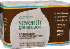 Seventh Generation - 1,600' Roll Length x 3.7" Sheet Width, Standard Roll Toilet Tissue - 400 Sheets per Roll, 2 Ply, Natural, Recycled Fiber - A1 Tooling