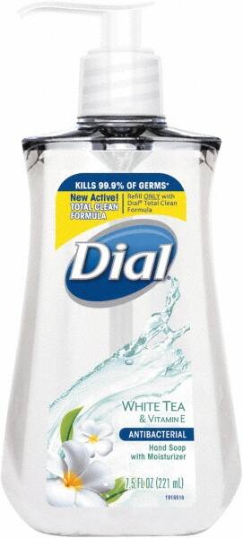 Dial - 7.5 oz Pump Bottle Liquid Soap - Clear, White Tea Scent - A1 Tooling