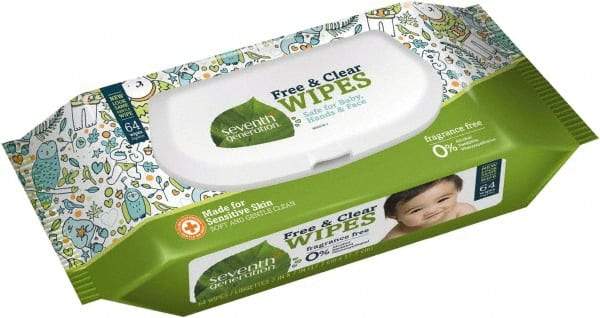 Seventh Generation - Pre-Moistened Baby Wipes - Pop-Up, 7" x 7" Sheet Size, White - A1 Tooling