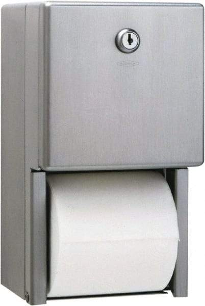 Bobrick - Standard Double Roll Stainless Steel Toilet Tissue Dispenser - 6-1/4" Wide x 11" High x 6" Deep, Silver - A1 Tooling