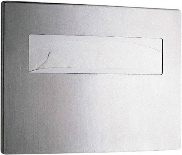 Bobrick - 250 Capacity Satin Stainless Steel Finish Stainless Steel Toilet Seat Cover Dispenser - 11-1/4" High x 15-3/4" Wide 2-/4" Deep, Holds 2 Half Fold Sleeves - A1 Tooling