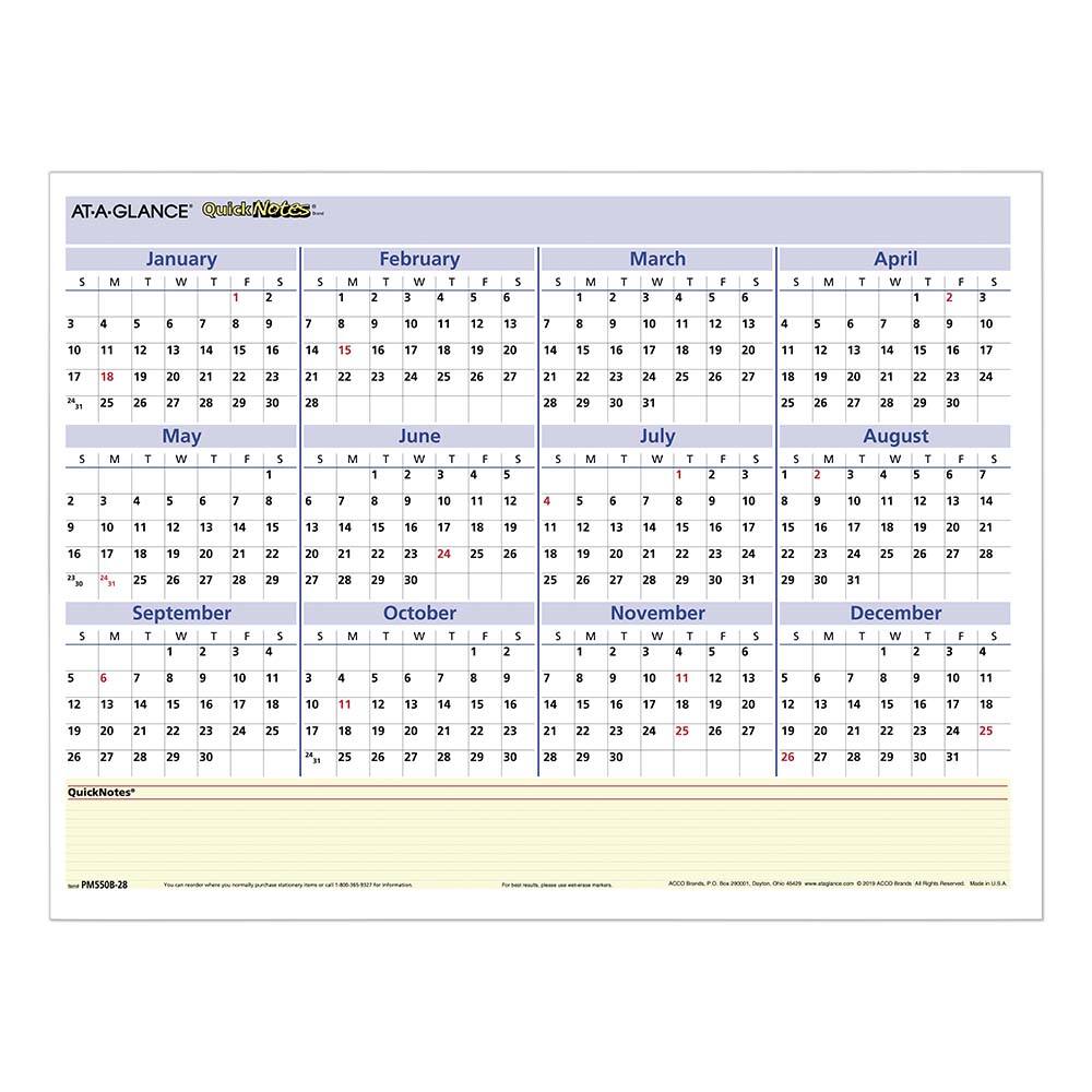 AT-A-GLANCE - Note Pads, Writing Pads & Notebooks Writing Pads & Notebook Type: Wall Calendar Size: 16 x 12 - A1 Tooling