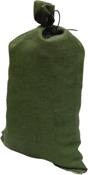 Made in USA - 14" Long x 26" High Sand Bag - Olive Green Polyproplene, For Spill Containment - A1 Tooling