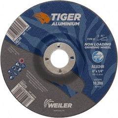 Weiler - 6" 24 Grit Aluminum Oxide/Silicon Carbide Blend Cutoff Wheel - 1/4" Thick, 7/8" Arbor, 10,200 Max RPM, Use with Angle Grinders - A1 Tooling