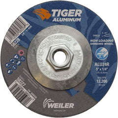 Weiler - 5" 24 Grit Aluminum Oxide/Silicon Carbide Blend Cutoff Wheel - 1/4" Thick, 5/8-11 Arbor, 12,200 Max RPM, Use with Angle Grinders - A1 Tooling