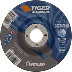 Weiler - 5" 24 Grit Aluminum Oxide/Silicon Carbide Blend Cutoff Wheel - 1/4" Thick, 7/8" Arbor, 12,200 Max RPM, Use with Angle Grinders - A1 Tooling