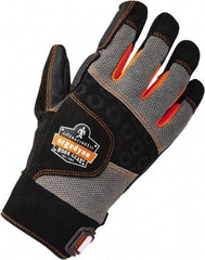 Ergodyne - Size XL (10) Polyester Blend Work Gloves - Palm & Fingers Coated, Hook & Loop Cuff, Full Fingered, Black, Paired - A1 Tooling