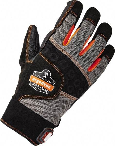 Ergodyne - Size 2XL (11) Polyester Blend Work Gloves - Palm & Fingers Coated, Hook & Loop Cuff, Full Fingered, Black, Paired - A1 Tooling