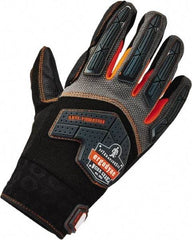 Ergodyne - Size XL (10) Polyester Blend Work Gloves - Palm & Fingers Coated, Hook & Loop Cuff, Full Fingered, Black, Paired - A1 Tooling