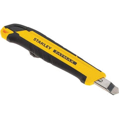 Stanley - Snap Utility Knife - 3.4" Carbon Steel Blade, Yellow & Black Bi-Material -ABS/TPR Handle, 1 Blade Included - A1 Tooling