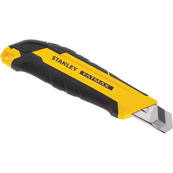 Stanley - Snap Utility Knife - 4.35" Carbon Steel Blade, Yellow & Black Bi-Material -ABS/TPR Handle, 1 Blade Included - A1 Tooling