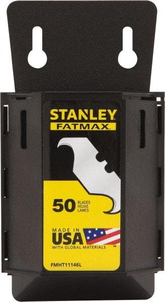 Stanley - 50 Piece, Carbon Steel, Hook Blade - 2-7/16" Long, 0.0235" Blade Thickness - A1 Tooling