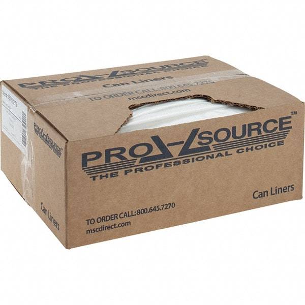 PRO-SOURCE - 1.5 mil Thick, Heavy-Duty Trash Bags - Linear Low-Density Polyethylene (LLDPE), Flat Pack Dispenser, 44" Wide x 47" High, Clear - A1 Tooling